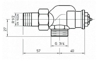 Фото Клапан осевой термостатический Флагман Kvs=0.31 м3/час тип TK-O Ду 15 1