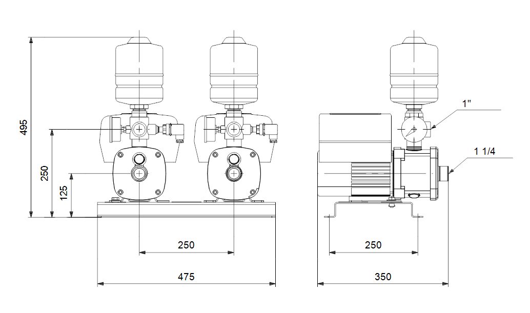 Фото Насосная станция Grundfos CMBE TWIN 5-62 1x230 50/60 Hz Schuko 2