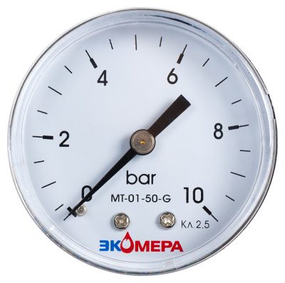 Манометр МД02-63мм 0..6бар Экомера МД02-63-G-6-ОИ