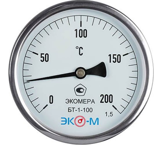 Термометр биметалл Экомера БТ-1-100-200С-L100