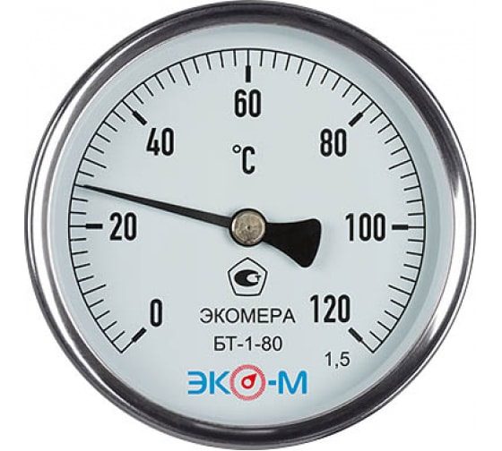 Термометр биметалл Экомера БТ-1-80-120С-L40