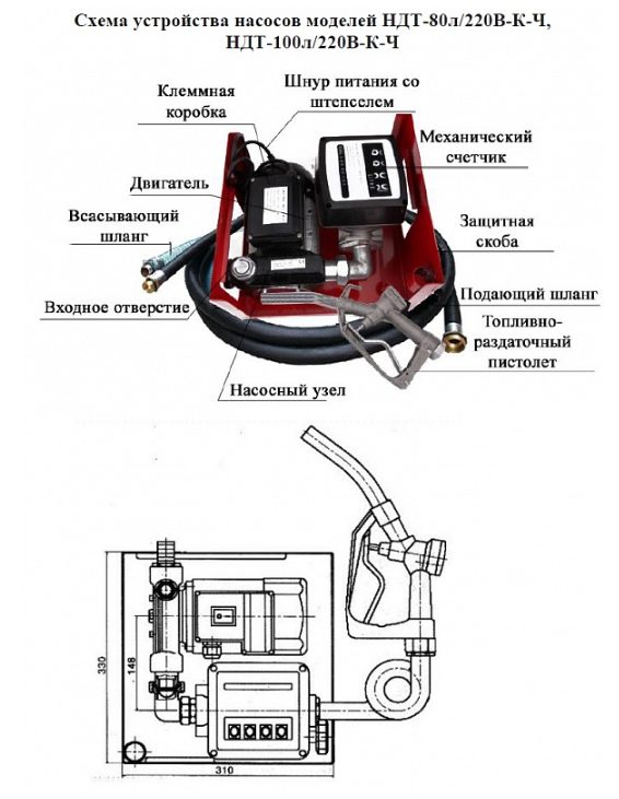 Фото Насос Vodotok для ДТ со счетчиком НДТ-60л/220В-К-Ч 1
