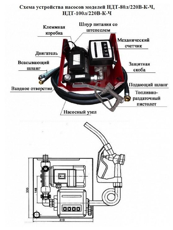 Фото Насос Vodotok для ДТ со счетчиком НДТ-80л/220В-К-Ч 1