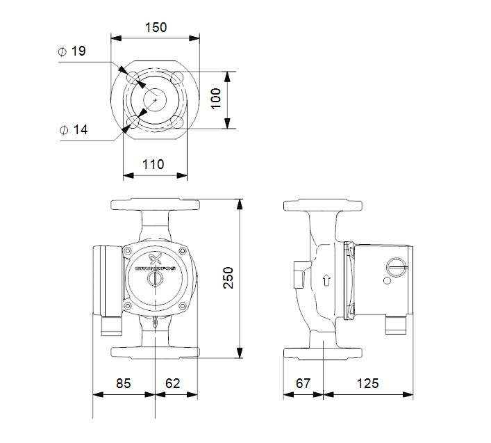 Фото Насос Grundfos UPS 40-80 F 250 1