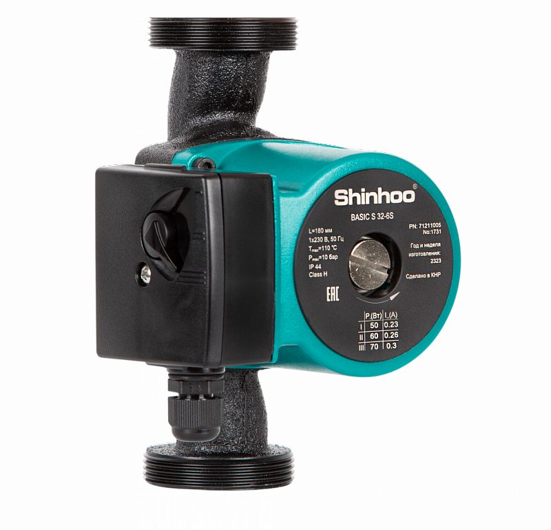 Фото Насос циркуляционный SHINHOO BASIC S 32-4S с гайками 2