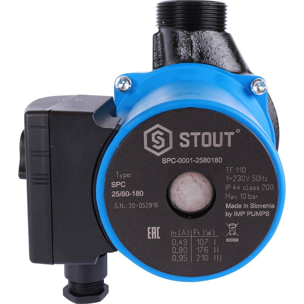 Фото Насос циркуляционный Stout 25/80-180 с гайками 1
