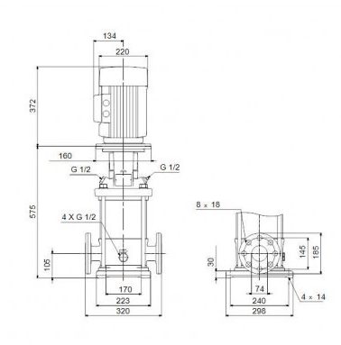 Фото Насос Grundfos CR32-2 A-F-A-E-HQQE 3x400D 50 HZ 1