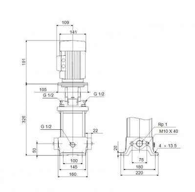 Фото Насос Grundfos CR1-7 A-A-A-E-HQQE 3x230/400 50HZ 1