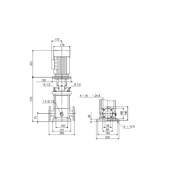 Фото Насос вертикальный многоступенчатый центробежный Grundfos CR 3-27 96516667 3