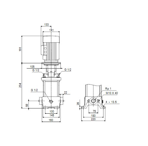 Фото Насос Grundfos CR1-2 A-A-A-E-HQQE 1x220/240 50HZ 1
