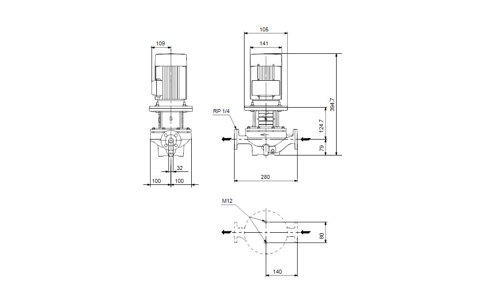 Фото Насос Grundfos TP 32-150/2 A-F-A-BQBE-DX1 3