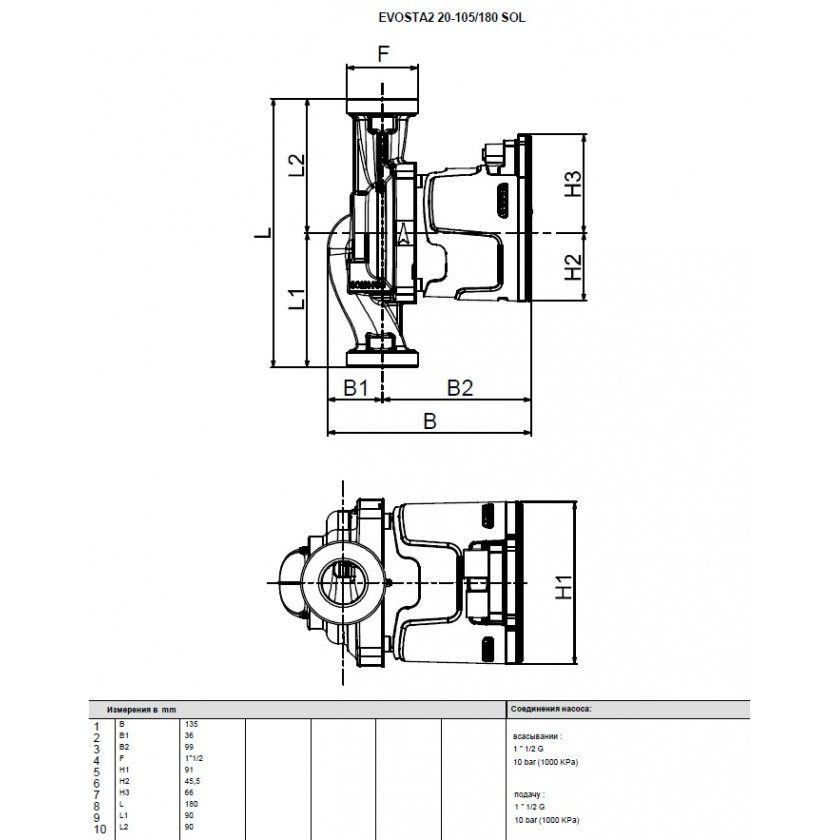 Фото Насос циркуляционный бытовой DAB EVOSTA2 20-105/180 SOL PWM 1