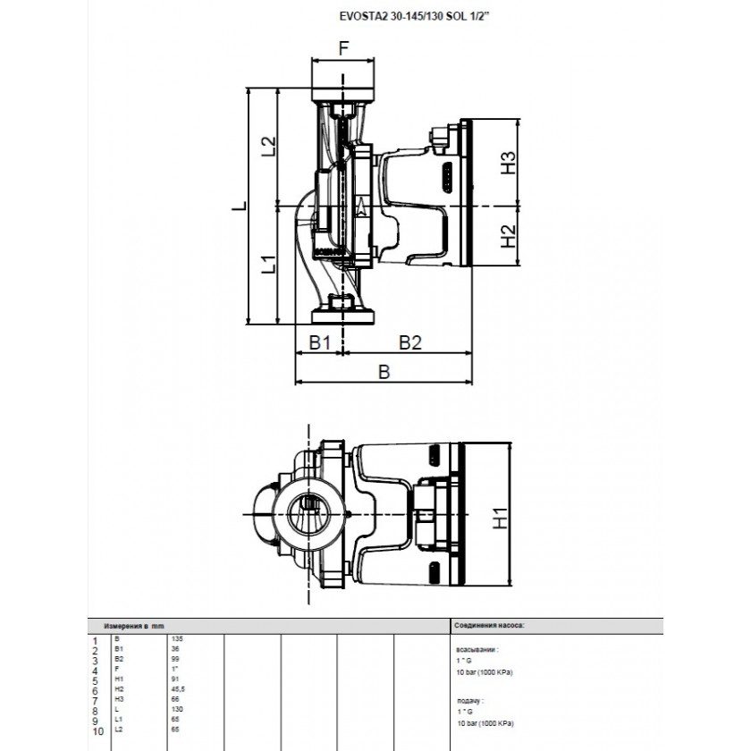 Фото Насос циркуляционный бытовой DAB EVOSTA2 30-145/130 SOL PWM 1/2" 1