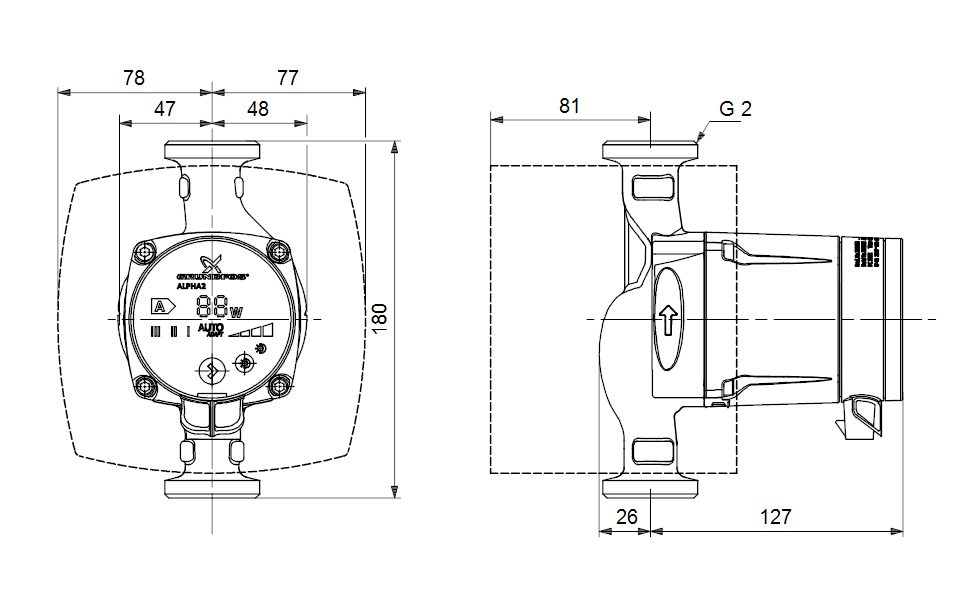 Фото Насос Grundfos ALPHA 2 32-40 1x230V 50Hz 95047512 2