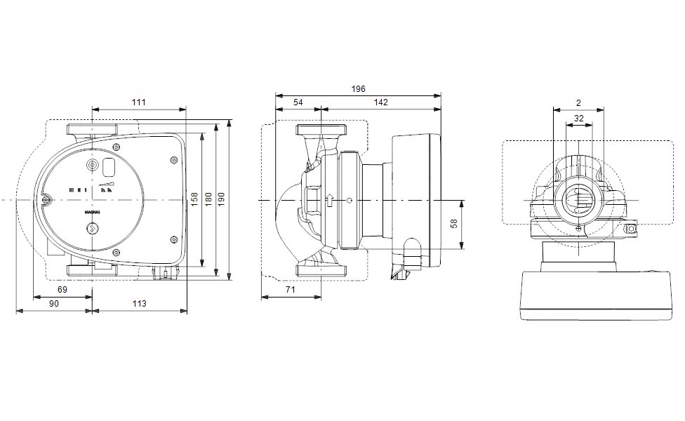Фото Насос Grundfos MAGNA1 32-40 3