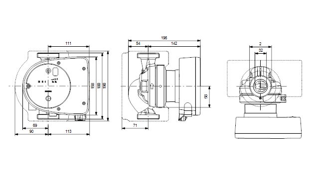 Фото Насос Grundfos MAGNA1 32-80 180 1x230V PN10 2