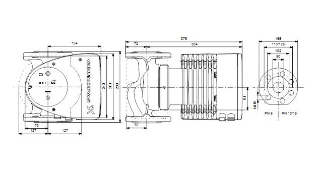 Фото Насос Grundfos MAGNA1 50-180 F 280 1x230V PN6/10 2