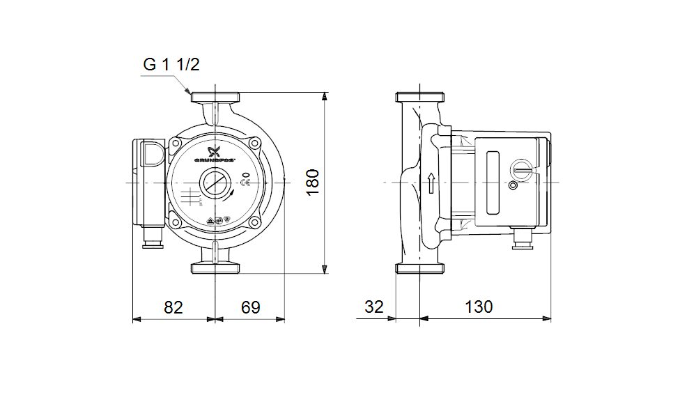 Фото Насос Grundfos UPS25-125 180 1x230V 50Hz 9H 3