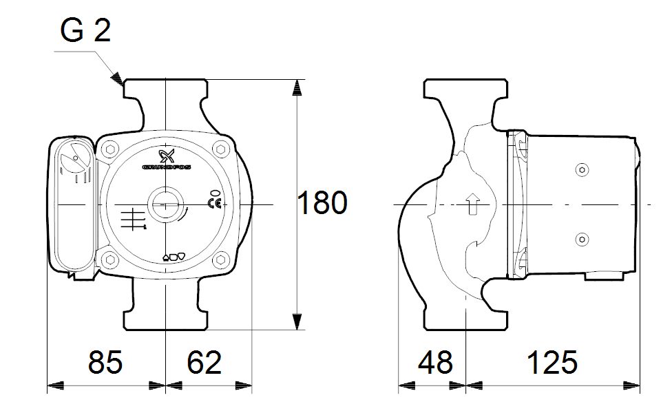 Фото Насос Grundfos UPS32-55 180 1x230V 50Hz 9H 1