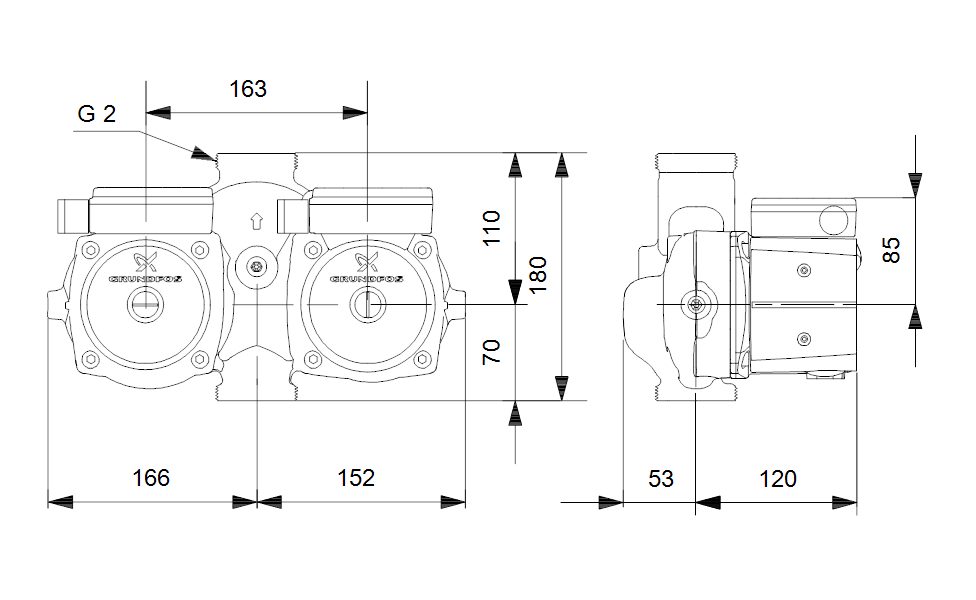 Фото Насос Grundfos UPSD32-50 180 1x230V 50Hz 12H 2