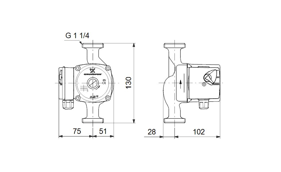 Фото Насос Grundfos UPS20-60 130 1x230V 50Hz 9H 3