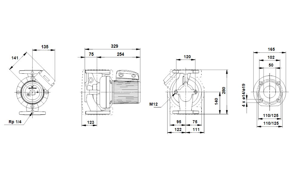 Фото Насос Grundfos UPS50-60/2 F 1x230-240V PN6/10 2