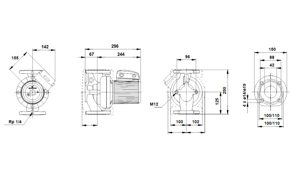 Фото Насос Grundfos UPS40-185 F 1x230-240V PN6/10 3