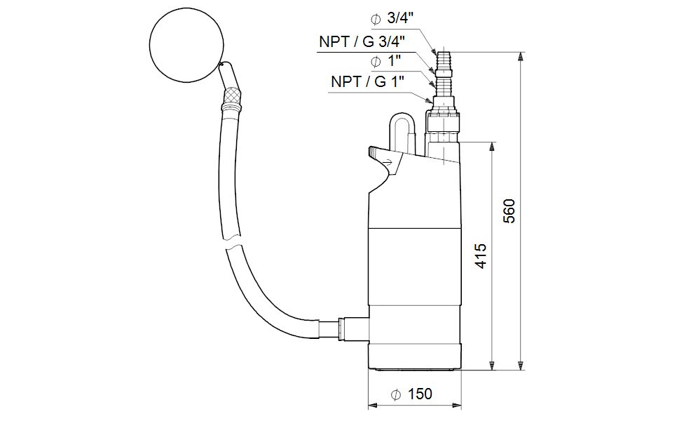 Фото Насос Grundfos SB3-35 AW 1x230V 50Hz 15m Schuko, GAS 1