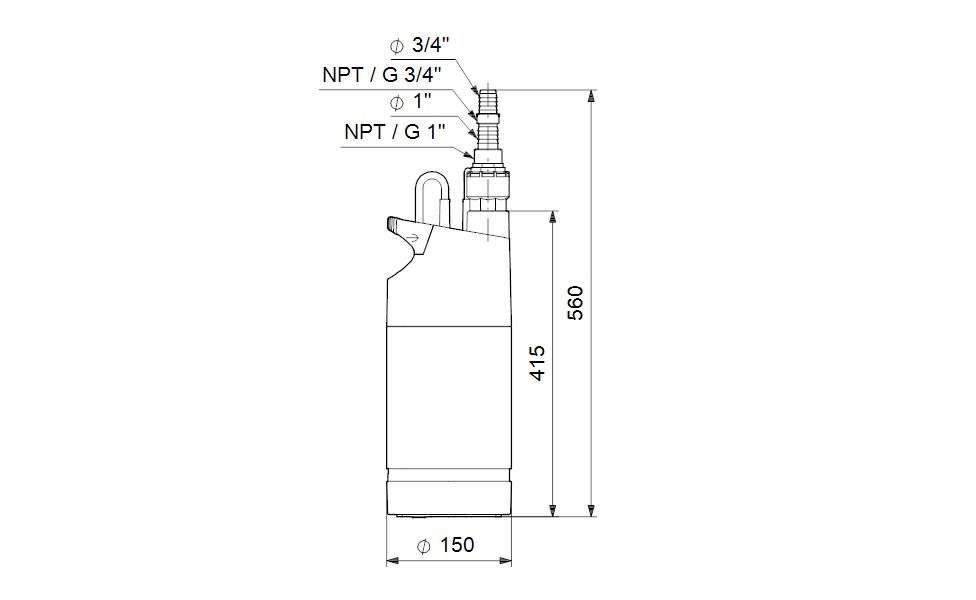 Фото Насос Grundfos SB3-45 A 1x230V 50Hz 15m Schuko, GAS 1