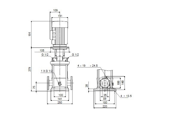 Фото Насос Grundfos CR1-2 A-FGJ-A-V-HQQV 1