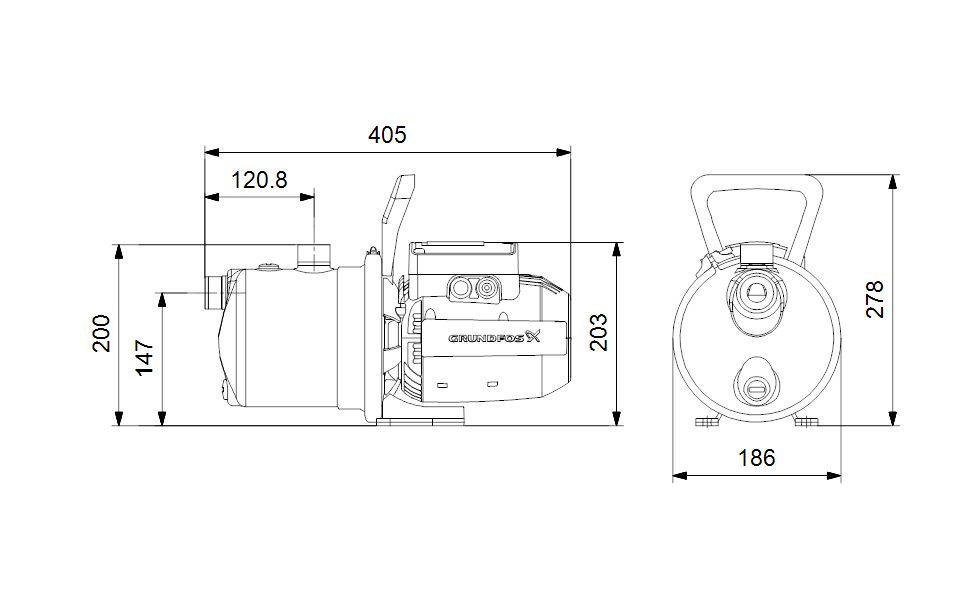 Фото Насос Grundfos JP 4-47 1x230V 50Hz 1,5m SCHUKO HU 1