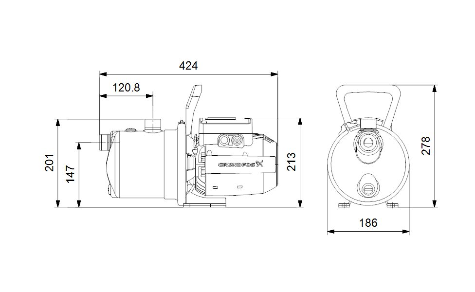 Фото Насос Grundfos JP 5-48 1x230V 50Hz 1,5m SCHUKO HU 4