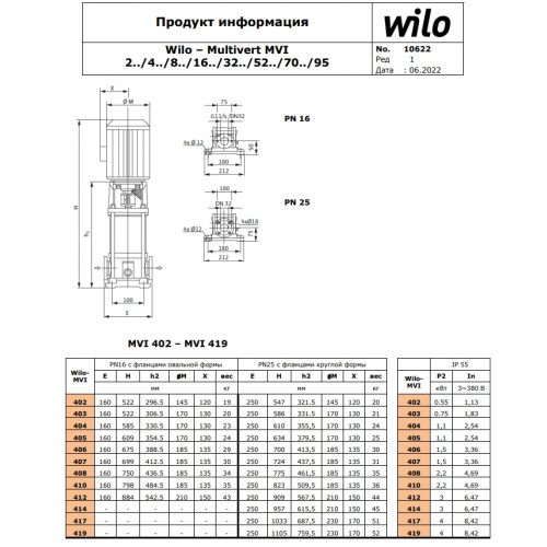 Фото Насос Wilo MVI 408-1/25/E/3-380-50-2 1