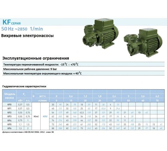 Фото Насос вихревой Saer KF 4 230V (Brass impeller) 2