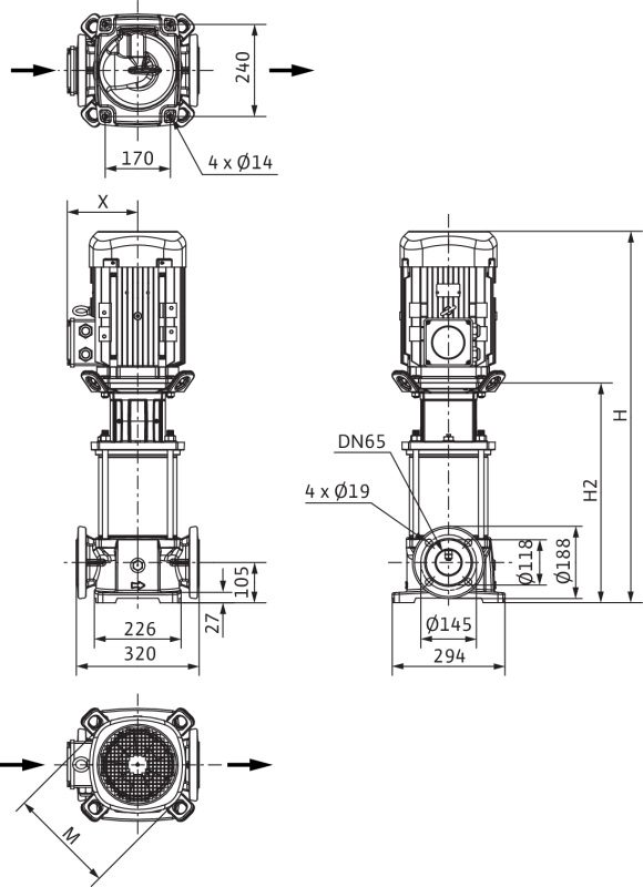 Фото Насос Wilo HELIX FIRST V3605/2-5/16/E/KS/400-50 1
