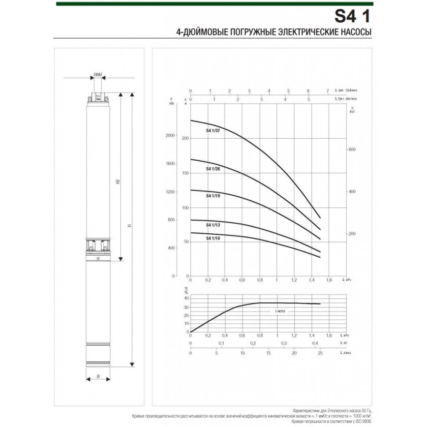 Фото Центробежный насос скважинный DAB S4 1/10 0,5HP M230/50 KIT 4OL 15 MT 2