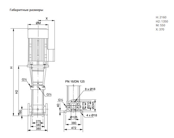 Фото Многоступенчатый насос Native MVL15004-3/16/E/3-400-50-2-S1 1