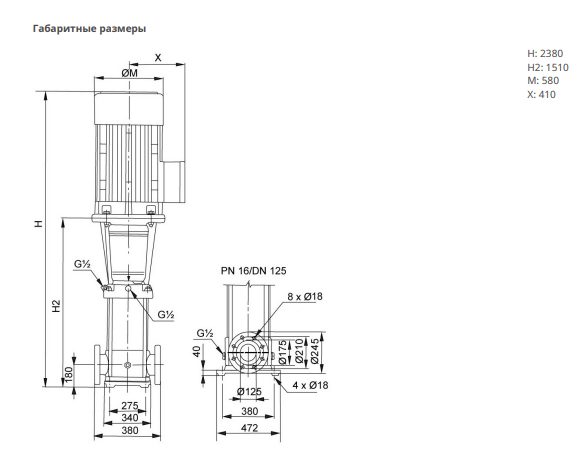 Фото Многоступенчатый насос Native MVL15005/1-3/16/E/3-400-50-2-S1 1