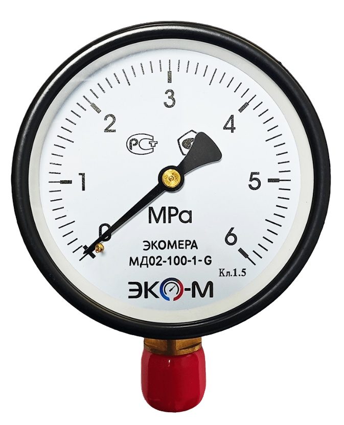 Манометр МД02-100мм Экомера МД02-100-G-6МПА