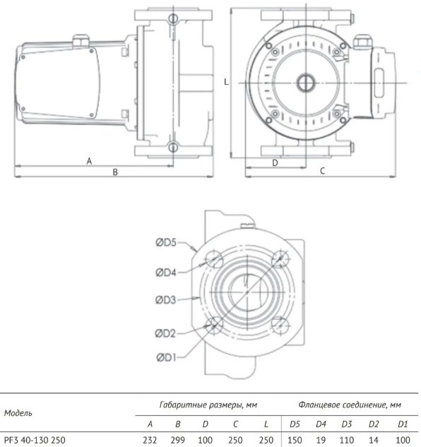Фото Циркуляционный насос Unipump PF3 40-130 250 3-х скоростной 2
