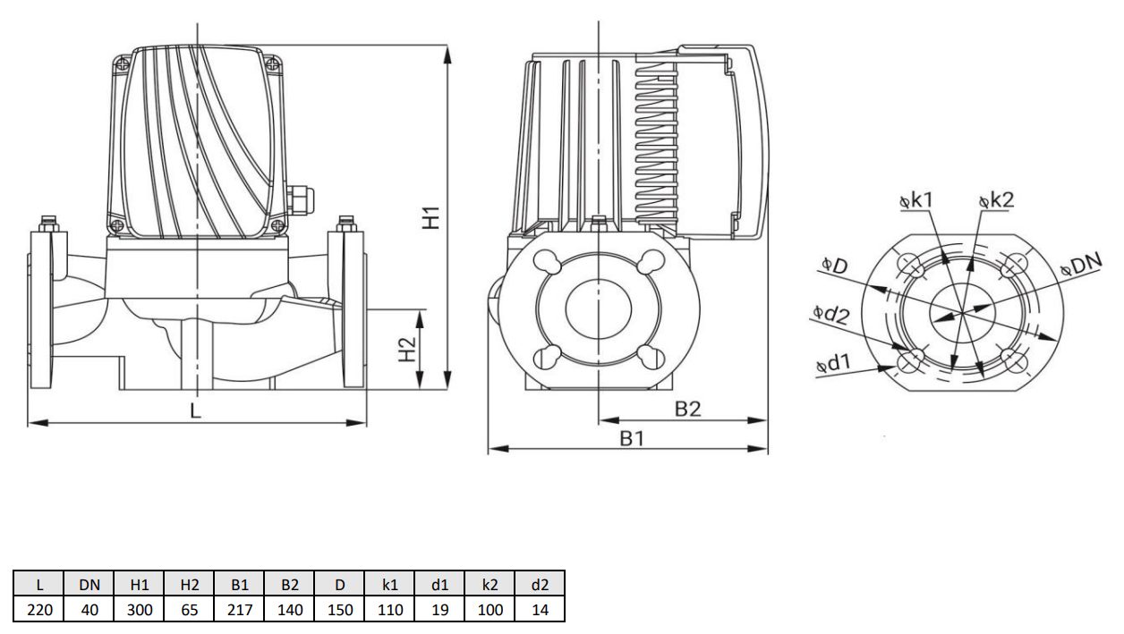 Фото Циркуляционный насос WELLMIX WRE BASIC 40-120F-380V 2