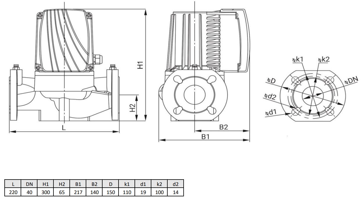 Фото Циркуляционный насос WELLMIX WRE BASIC 40-180 F_380V 2