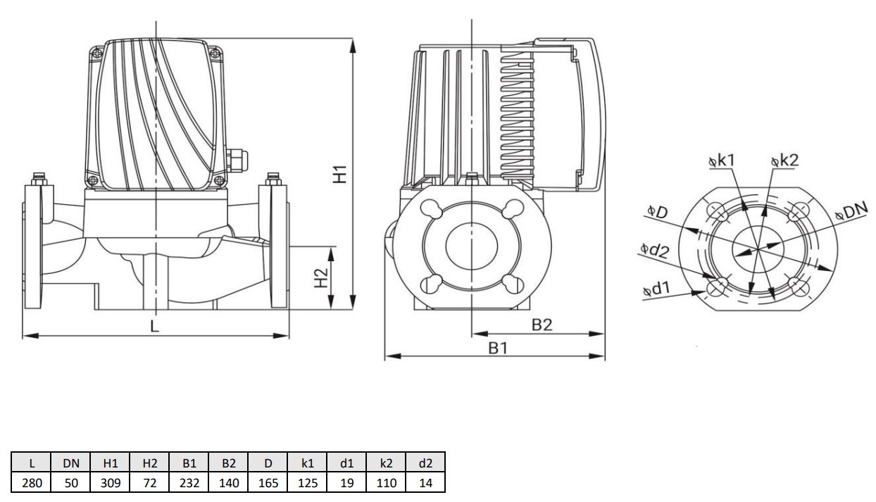 Фото Циркуляционный насос WELLMIX WRE BASIC 50-180 F_380V 2