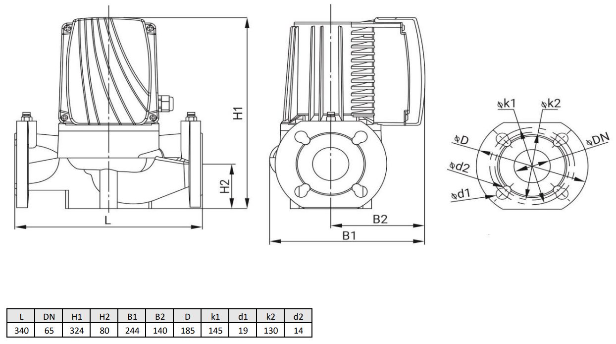 Фото Циркуляционный насос WELLMIX WRE BASIC 65-120 F_380V 2