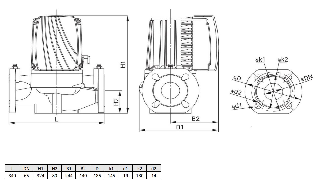 Фото Циркуляционный насос WELLMIX WRE BASIC 65-180 F_380V 2