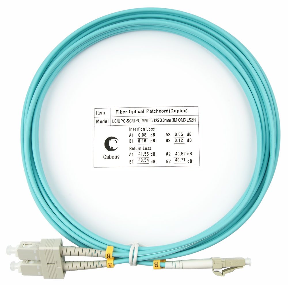 Оптический патч-корд LC-SC Cabeus FOP-50-LC-SC-3M