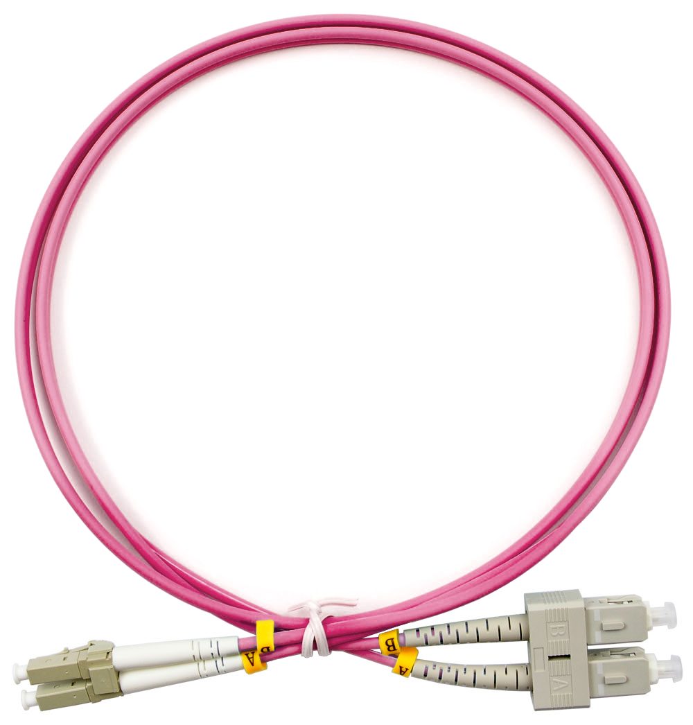 Оптический патч-корд Cabeus FOP-50-OM4-LC-SC-1M