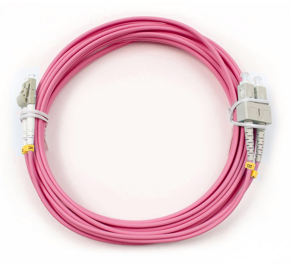 Оптический патч-корд Cabeus FOP-50-OM4-LC-SC-5M