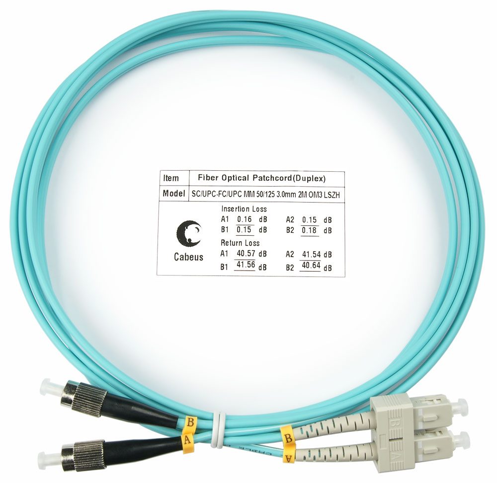 Оптический патч-корд SC-FC Cabeus FOP-50-SC-FC-2M