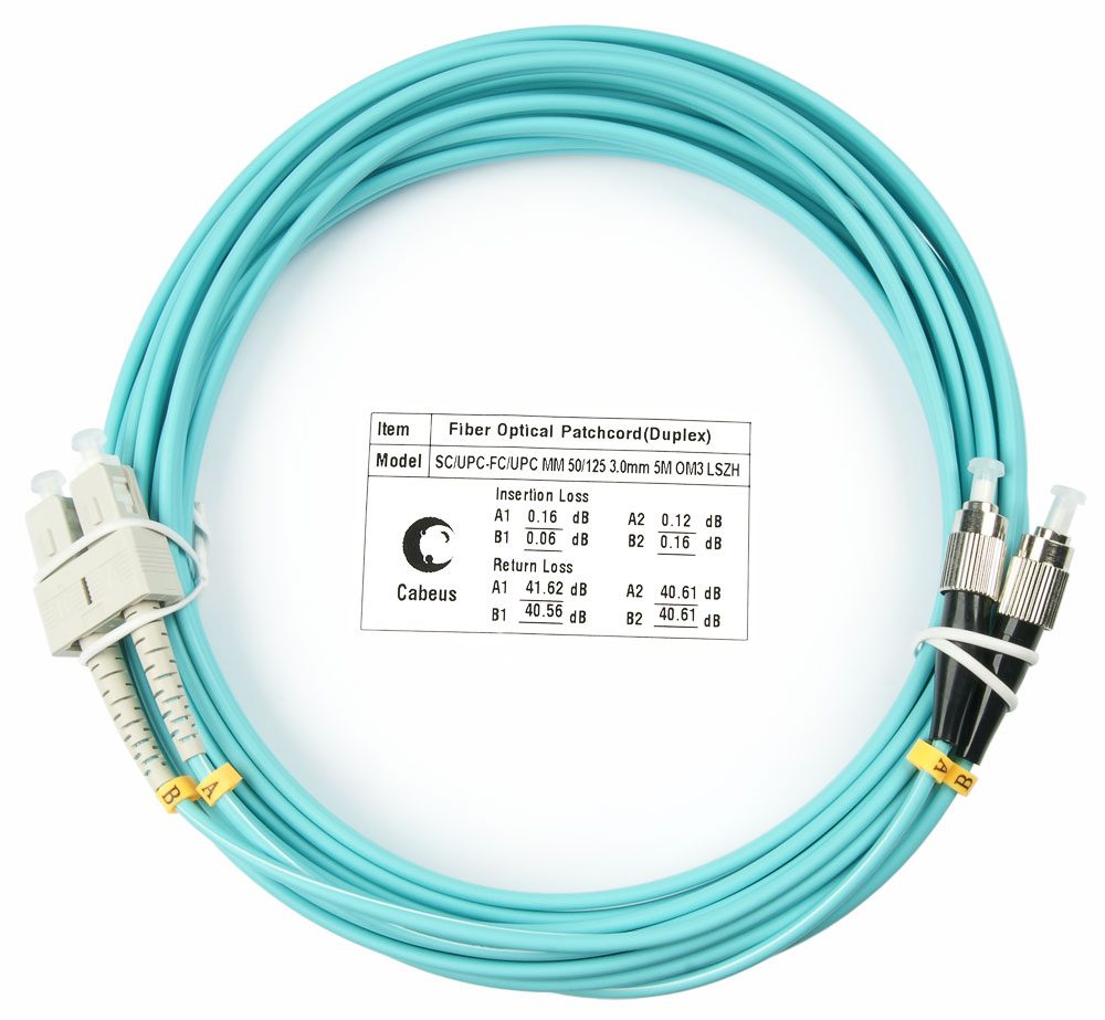 Оптический патч-корд SC-FC Cabeus FOP-50-SC-FC-20M